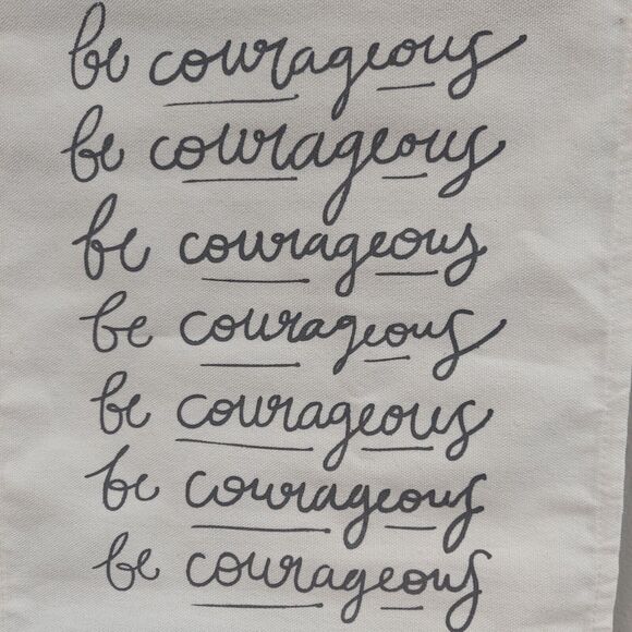 Canvas Banner "Be Courageous", 12" x 16" Wall Art, Jute, Wood, Office Home Decor - Picture 7 of 7